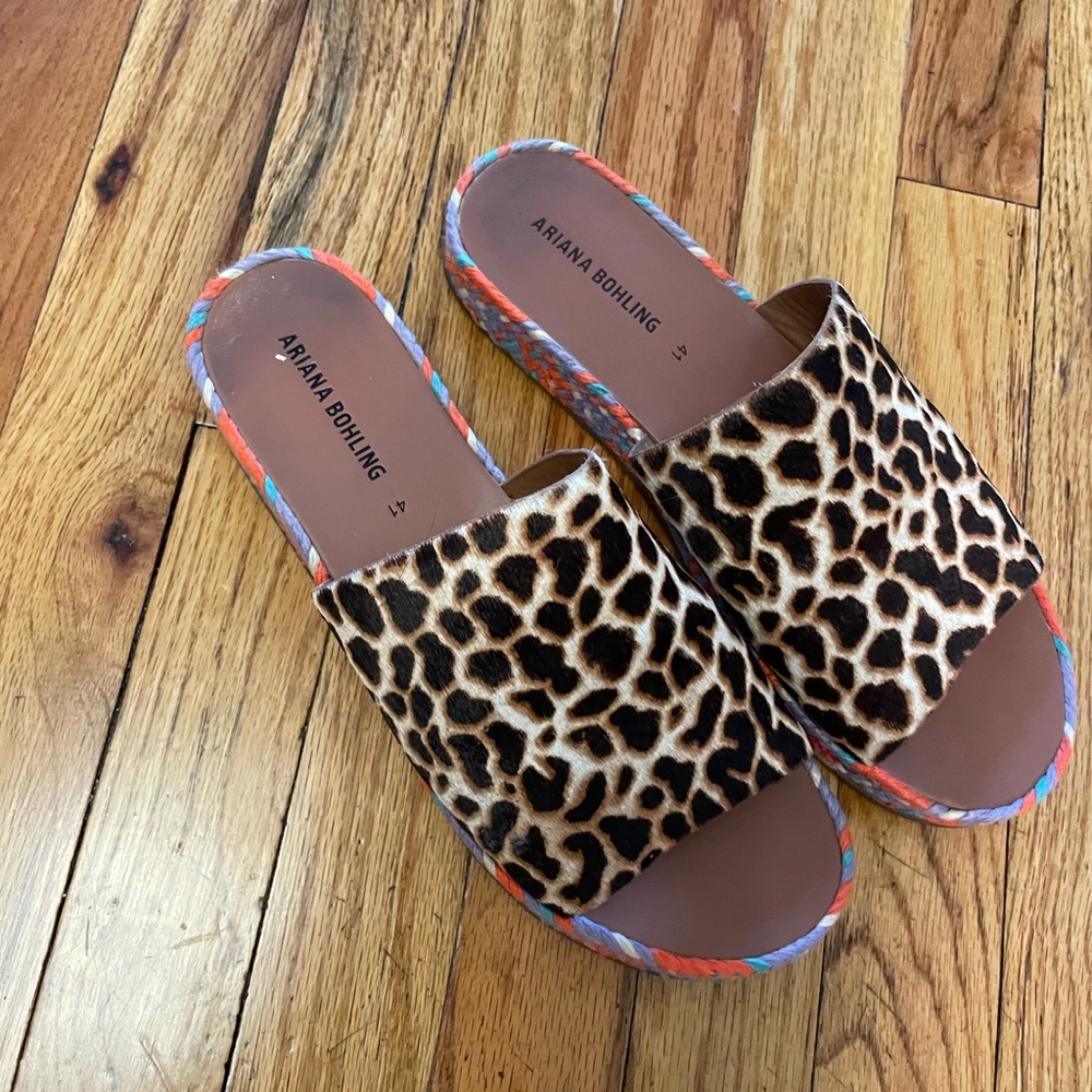 Ariana Bohling leopard print (with animal hair) shoes. Hardly worn.